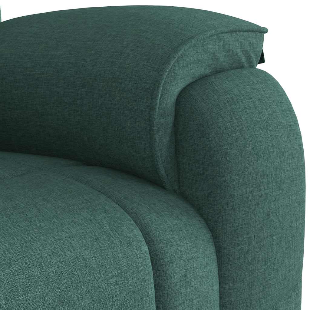 Masážní Polohovací Křeslo Tmavě Zelené Textil Tmavě Zelená