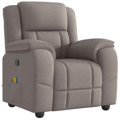 Masážní Polohovací Křeslo Textil Taupe