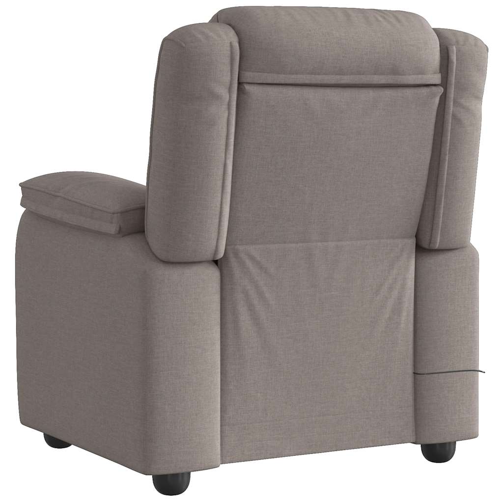 Masážní Polohovací Křeslo Textil Taupe