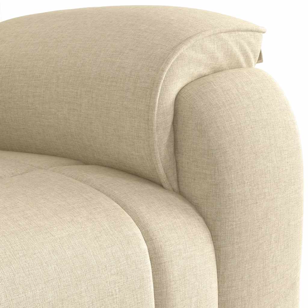 Masážní Polohovací Křeslo Krémové Textil Krémová