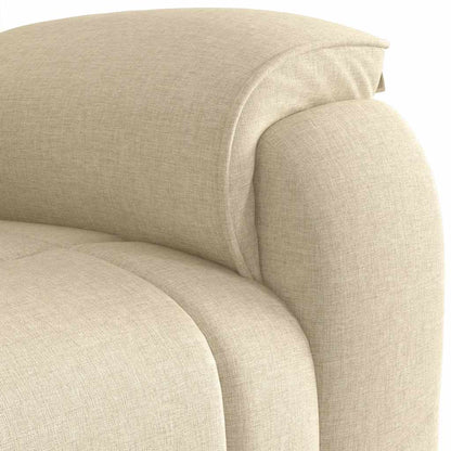 Masážní Polohovací Křeslo Krémové Textil Krémová