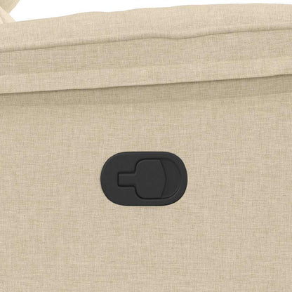 Masážní Polohovací Křeslo Krémové Textil Krémová