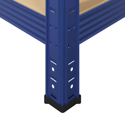 5Patrové Úložné Regály 3 Ks Modré Ocel A Kompozitní Dřevo Modrá