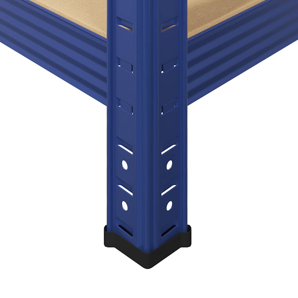 2 Kusů 5Patrové Regály Modré Ocel A Kompozitní Dřevo Modrá