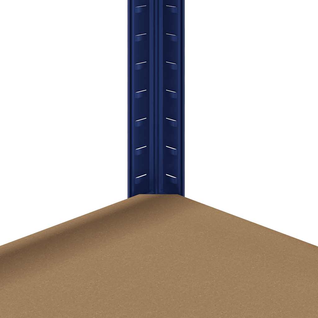 2 Kusů 5Patrové Regály Modré Ocel A Kompozitní Dřevo Modrá