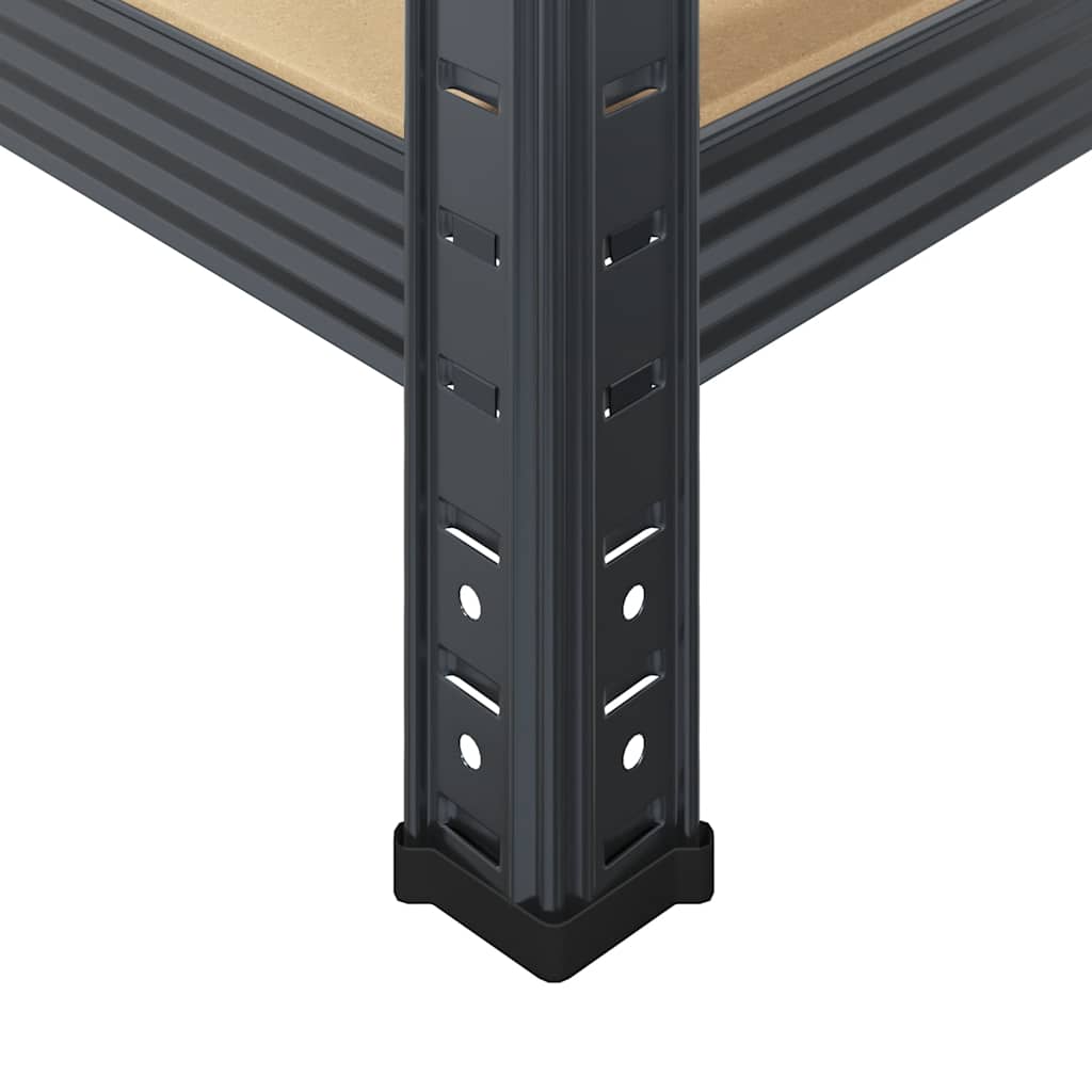 2 Kusů 5Patrové Regály Antracitové Ocel A Kompozitní Dřevo Antracitová