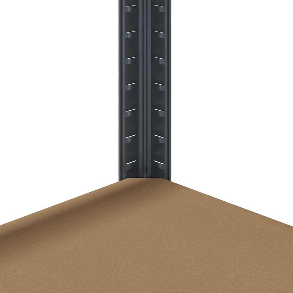 2 Kusů 5Patrové Regály Antracitové Ocel A Kompozitní Dřevo Antracitová