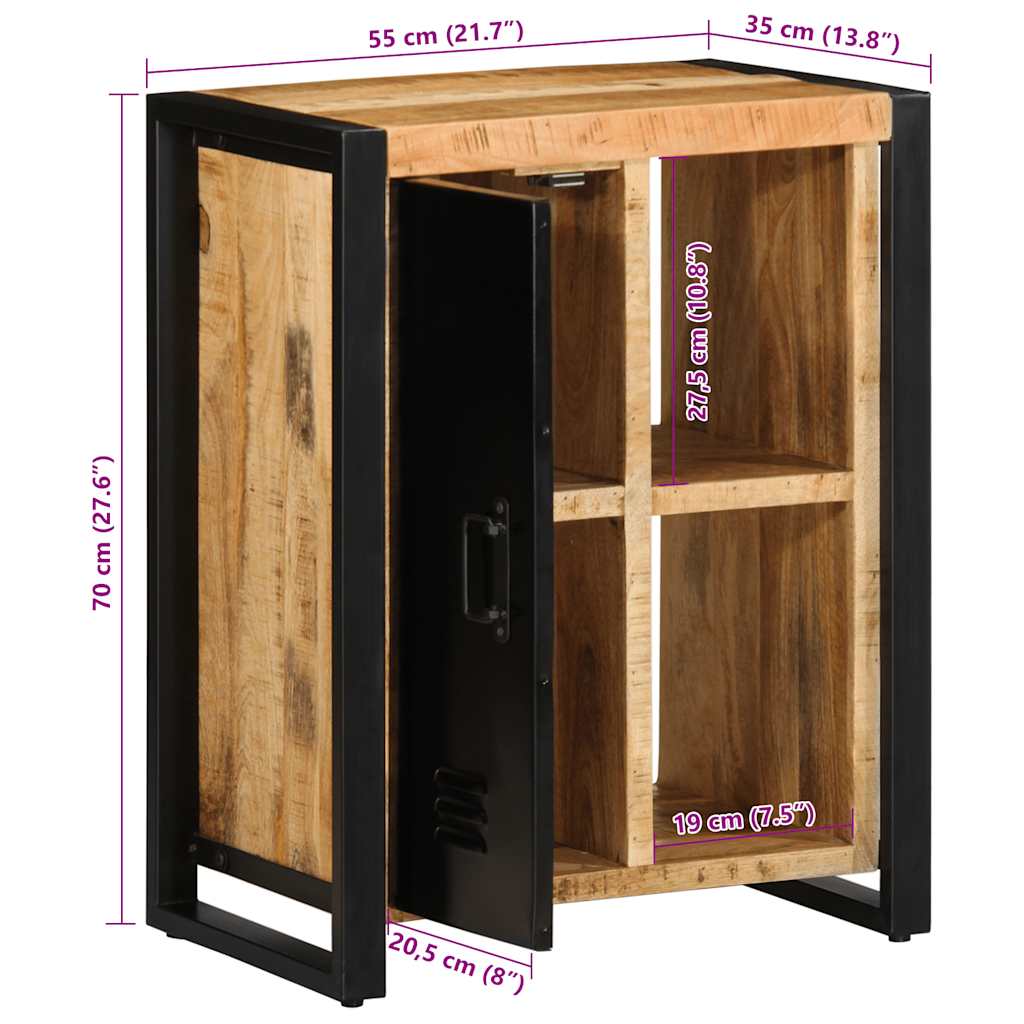 Příborník 55X35X70 Cm Masivní Hrubé Mangovníkové Dřevo