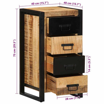 Noční Stolek 40X40X90 Cm Hrubý Mangovník