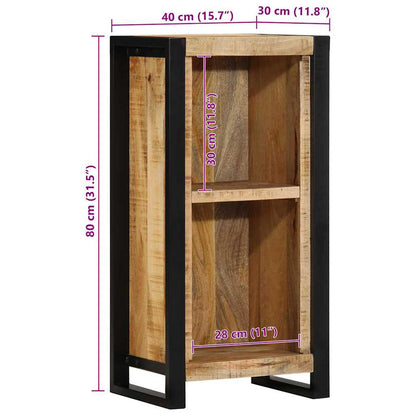 Noční Skříňka Hnědá 40 X 30 X 80 Cm Masivní Magnovníkové Dřevo