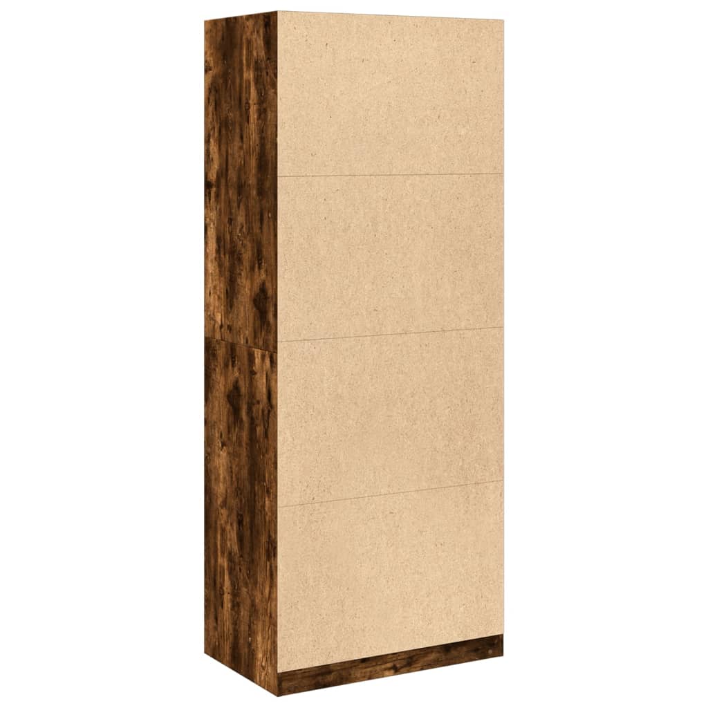 Šatní Skříň Kouřový Dub 80 X 50 X 200 Cm Kompozitní Dřevo