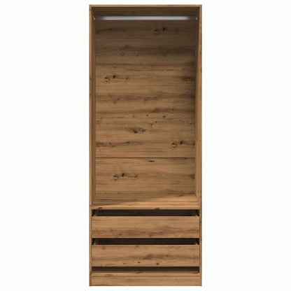 Šatní Skříň Dub Artisan 80 X 50 X 200 Cm Kompozitní Dřevo