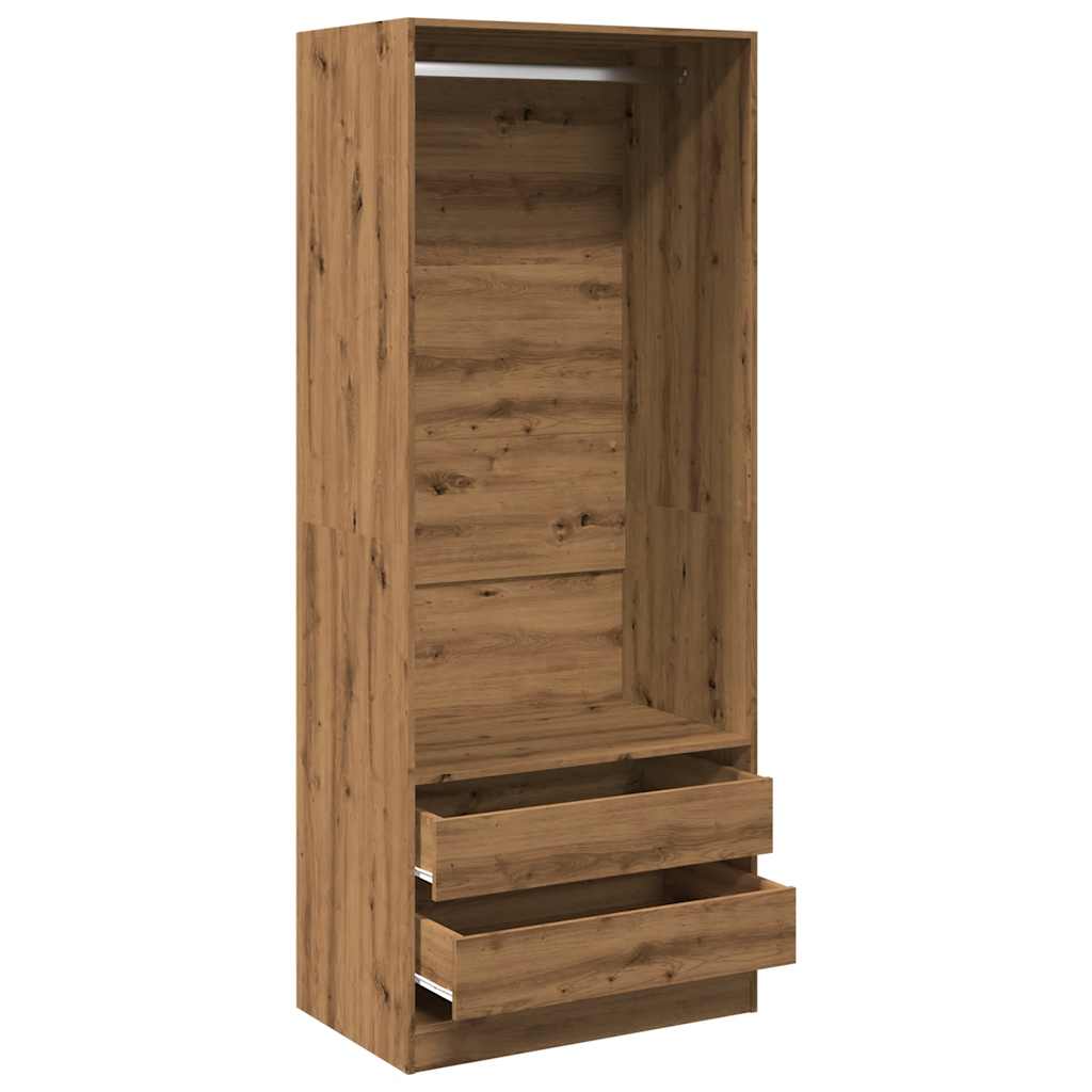 Šatní Skříň Dub Artisan 80 X 50 X 200 Cm Kompozitní Dřevo