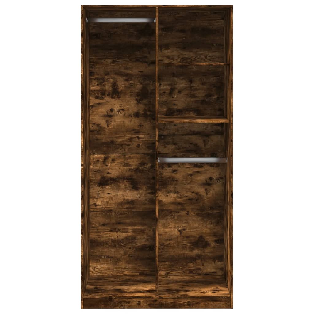 Šatní Skříň Kouřový Dub 100 X 50 X 200 Cm Kompozitní Dřevo