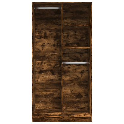 Šatní Skříň Kouřový Dub 100 X 50 X 200 Cm Kompozitní Dřevo
