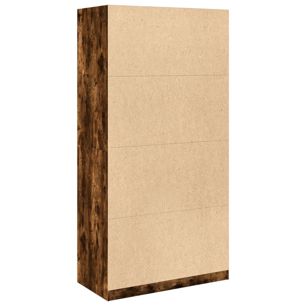 Šatní Skříň Kouřový Dub 100 X 50 X 200 Cm Kompozitní Dřevo