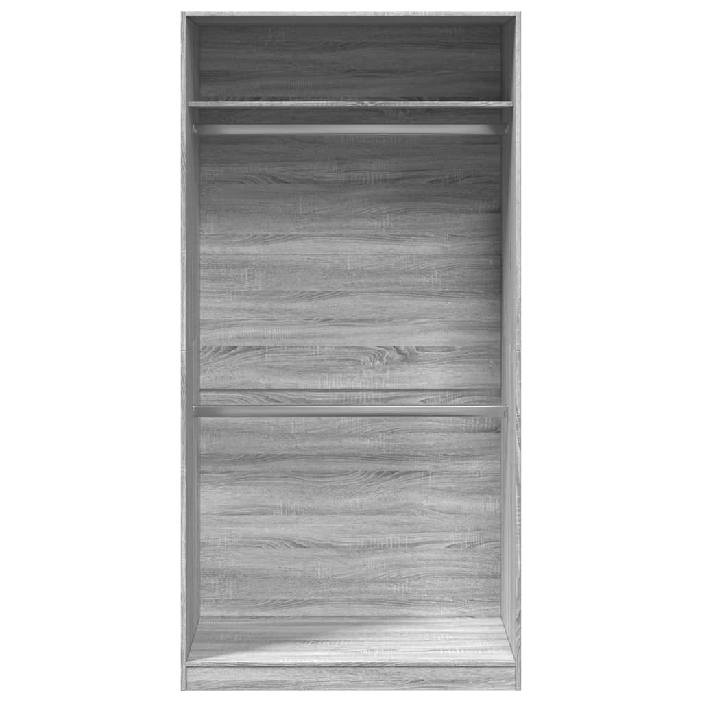 Šatní Skříň Šedá Sonoma 100 X 50 X 200 Cm Kompozitní Dřevo