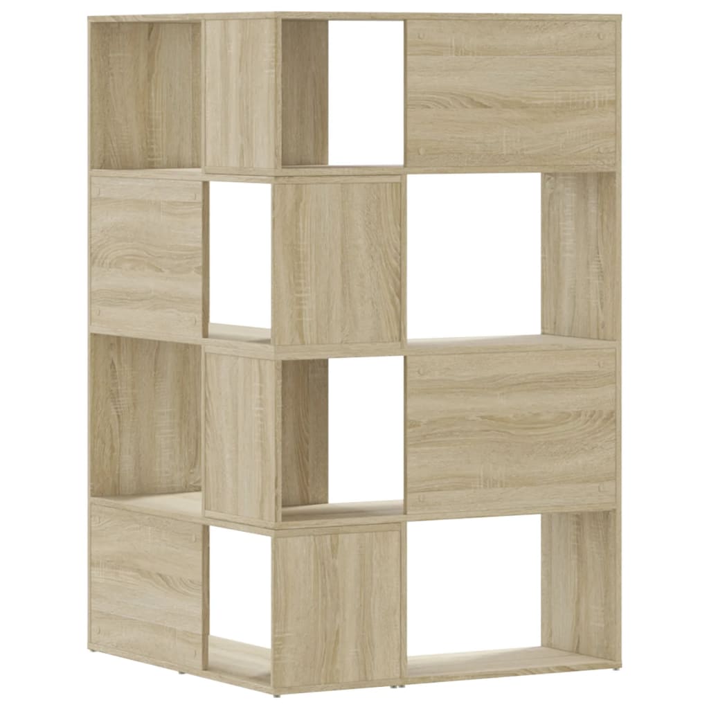 Rohová Knihovna 4Patrová Dub Sonoma 85 X 85 X 140 Cm Kompozit