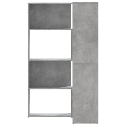 Rohová Knihovna 4Patrová Betonově Šedá 85X85X140 Cm Kompozit