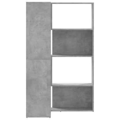 Rohová Knihovna 4Patrová Betonově Šedá 85X85X140 Cm Kompozit