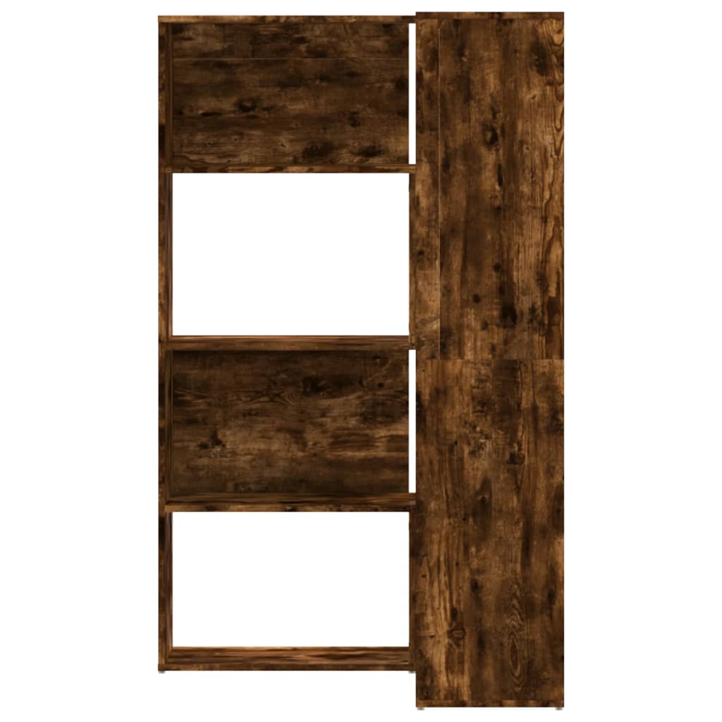 Rohová Knihovna 4Patrová 85 X 85 X 140 Cm Kompozit