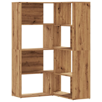 Rohová Knihovna 4Patrová Dub Artisan 85 X 85 X 140 Cm Kompozit