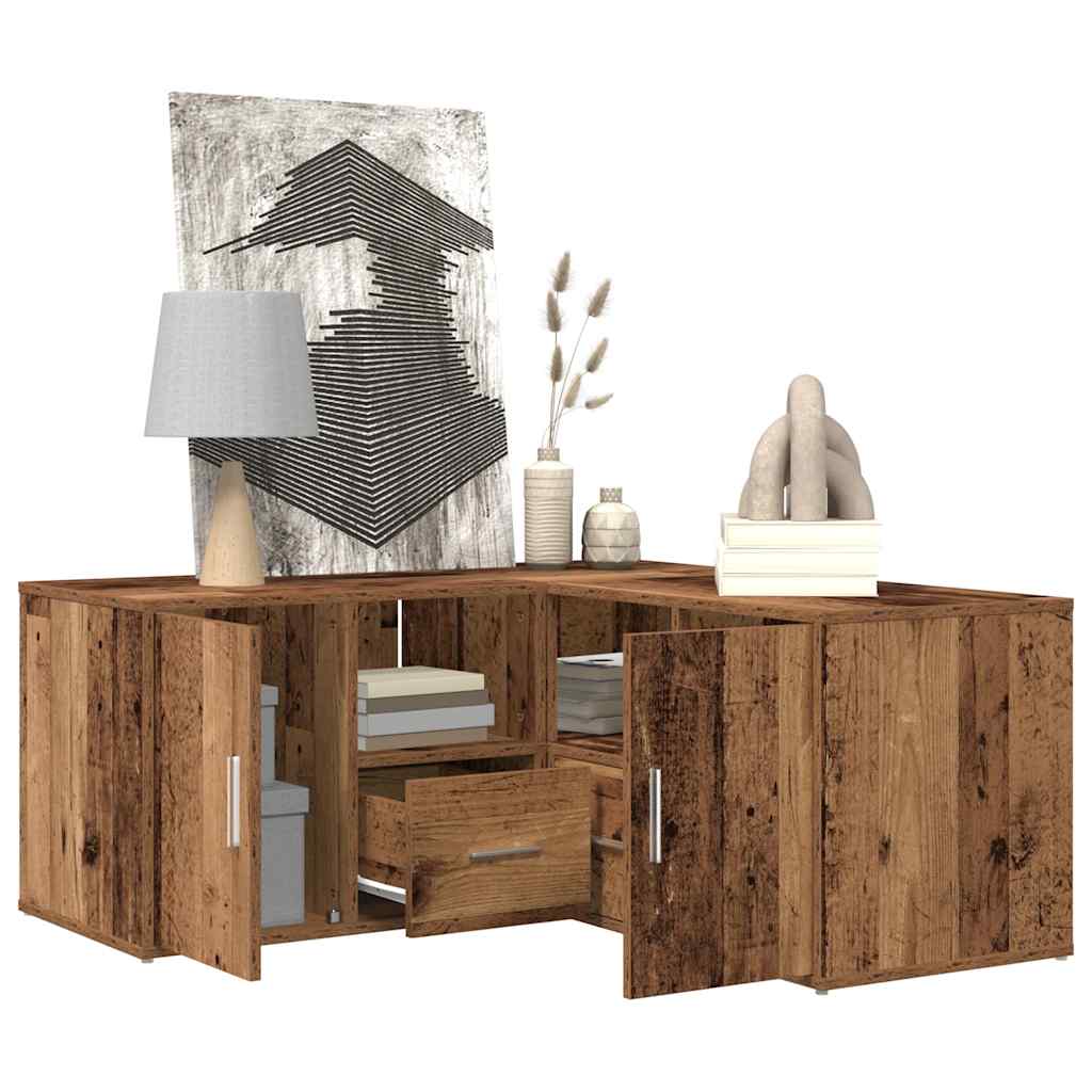 Rohová Skříňka Old Wood 160 X 40 X 45 Cm Kompozitní Dřevo