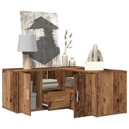 Rohová Skříňka Old Wood 160 X 40 X 45 Cm Kompozitní Dřevo