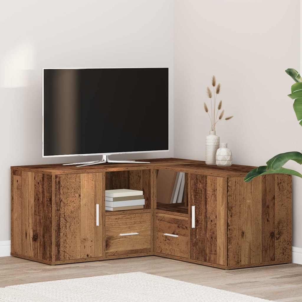 Rohová Skříňka Old Wood 160 X 40 X 45 Cm Kompozitní Dřevo