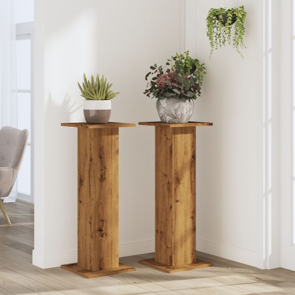 Stojany Na Rostliny 2 Ks Dub Artisan 30 X 30 X 80 Cm Kompozit