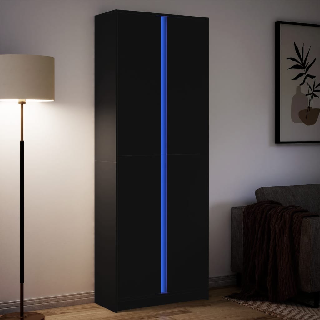 Skříň Highboard S Led Šedá Sonoma 41,5 X 32,5 X 200 Cm Kompozit