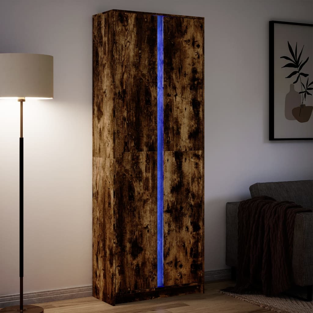 Skříň Highboard S Led Šedá Sonoma 41,5 X 32,5 X 200 Cm Kompozit