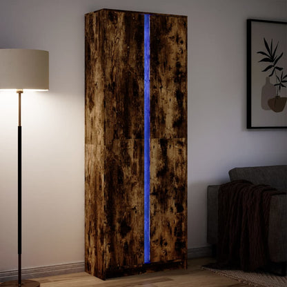 Skříň Highboard S Led Šedá Sonoma 41,5 X 32,5 X 200 Cm Kompozit