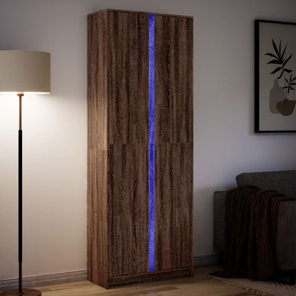 Skříň Highboard S Led Šedá Sonoma 41,5 X 32,5 X 200 Cm Kompozit