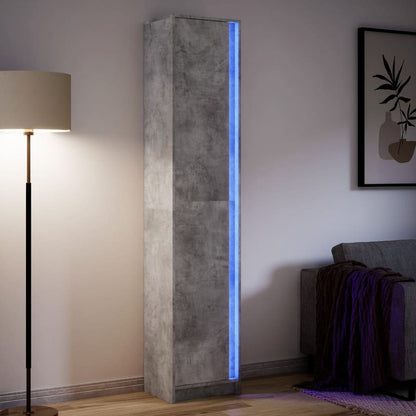 Skříň Highboard S Led Šedá Sonoma 41,5 X 32,5 X 200 Cm Kompozit