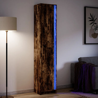 Skříň Highboard S Led Šedá Sonoma 41,5 X 32,5 X 200 Cm Kompozit