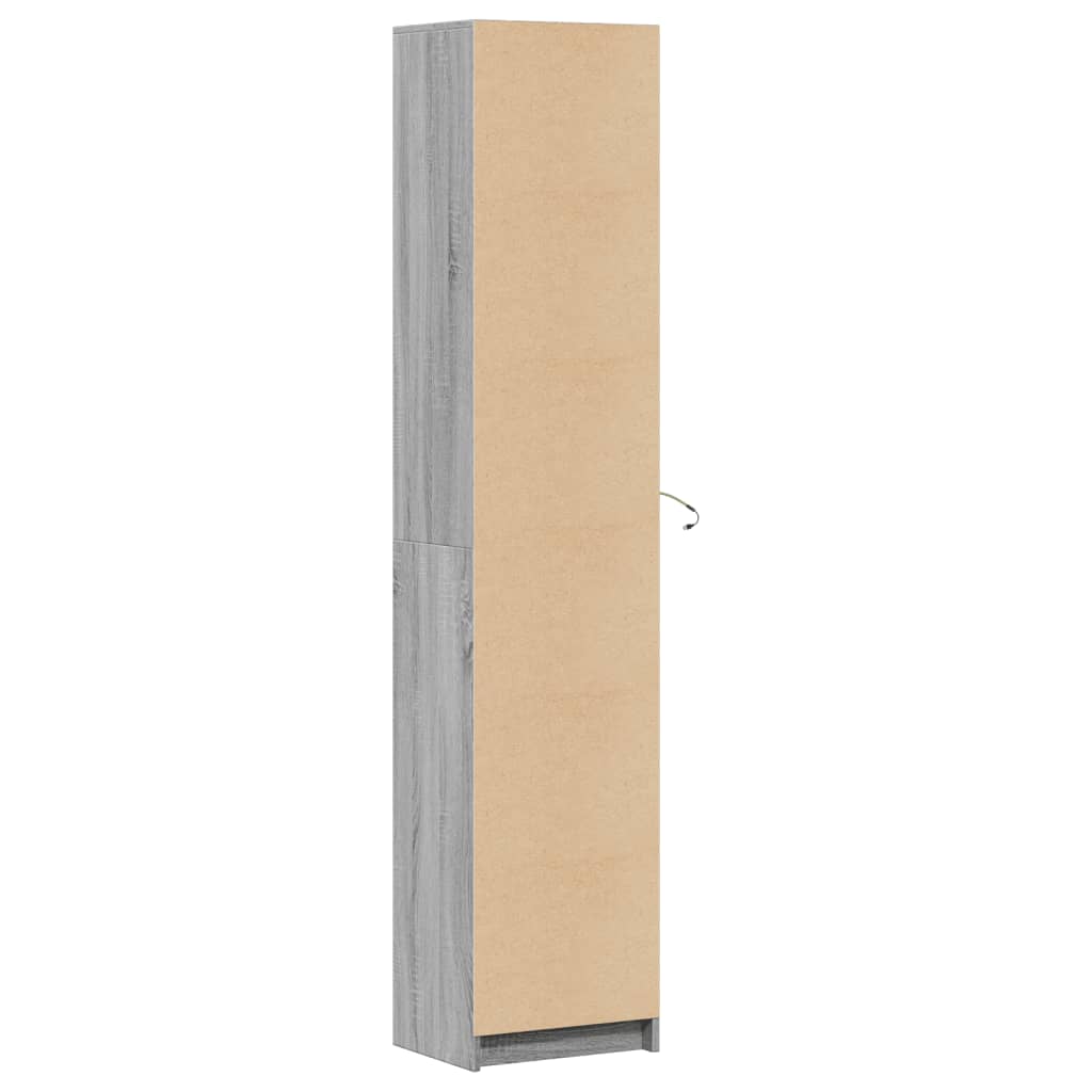 Skříň Highboard S Led Šedá Sonoma 41,5 X 32,5 X 200 Cm Kompozit