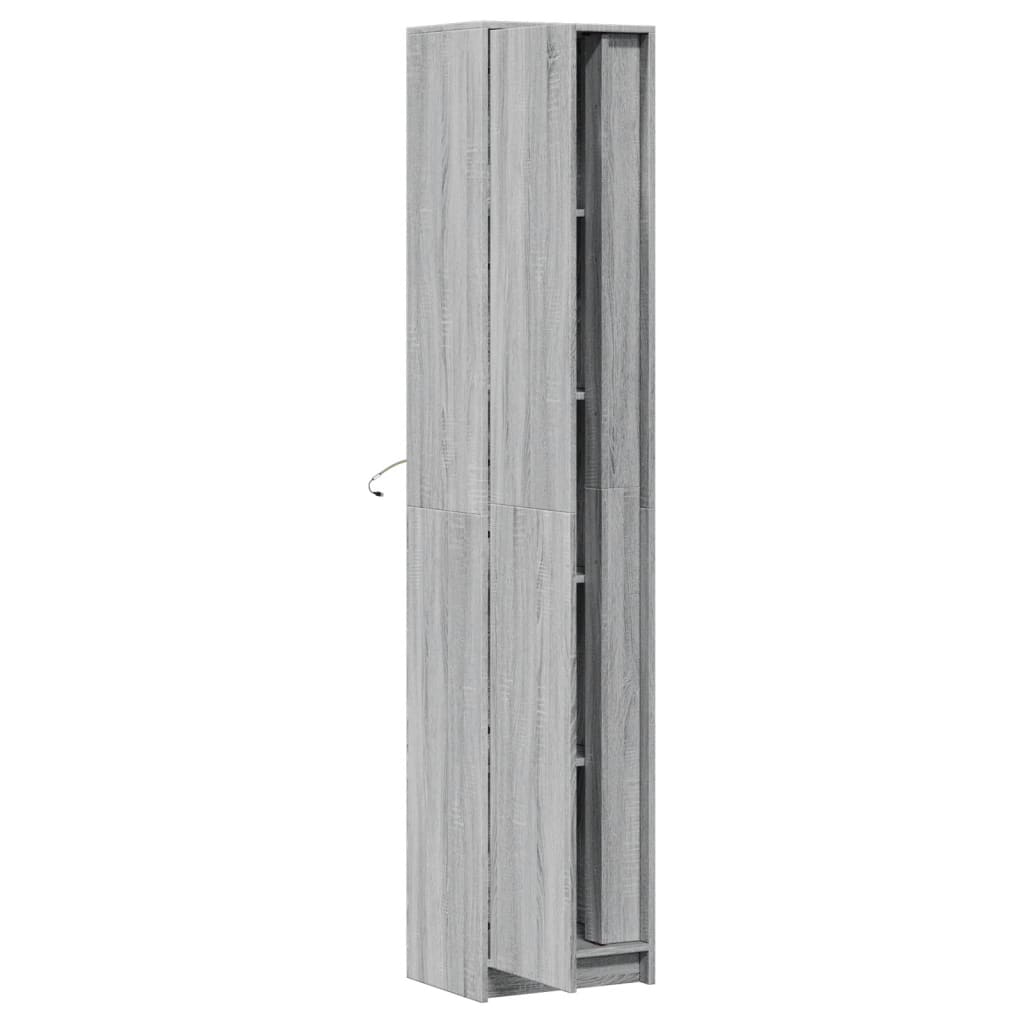 Skříň Highboard S Led Šedá Sonoma 41,5 X 32,5 X 200 Cm Kompozit