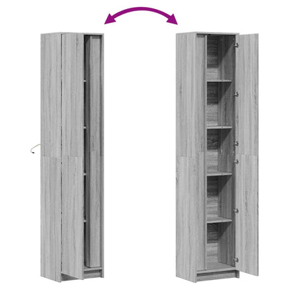 Skříň Highboard S Led Šedá Sonoma 41,5 X 32,5 X 200 Cm Kompozit