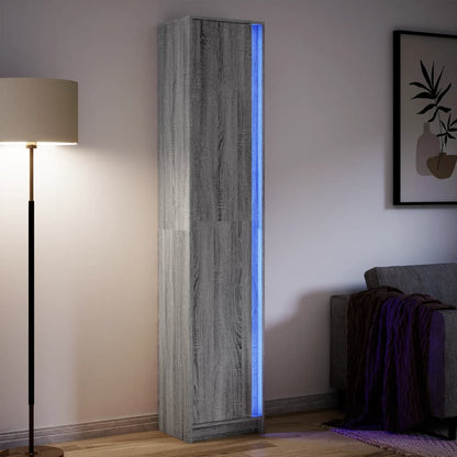 Skříň Highboard S Led Šedá Sonoma 41,5 X 32,5 X 200 Cm Kompozit