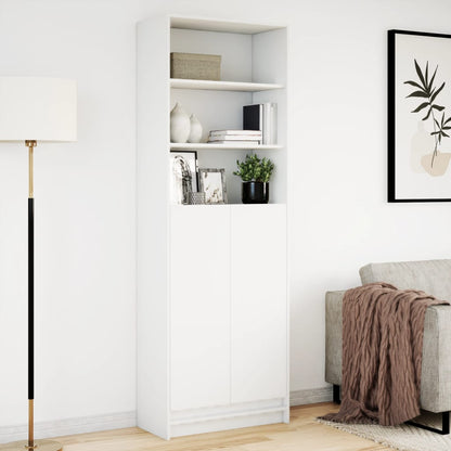 Skříň Highboard S Led Bílá 69 X 32,5 X 200 Cm Kompozitní Dřevo