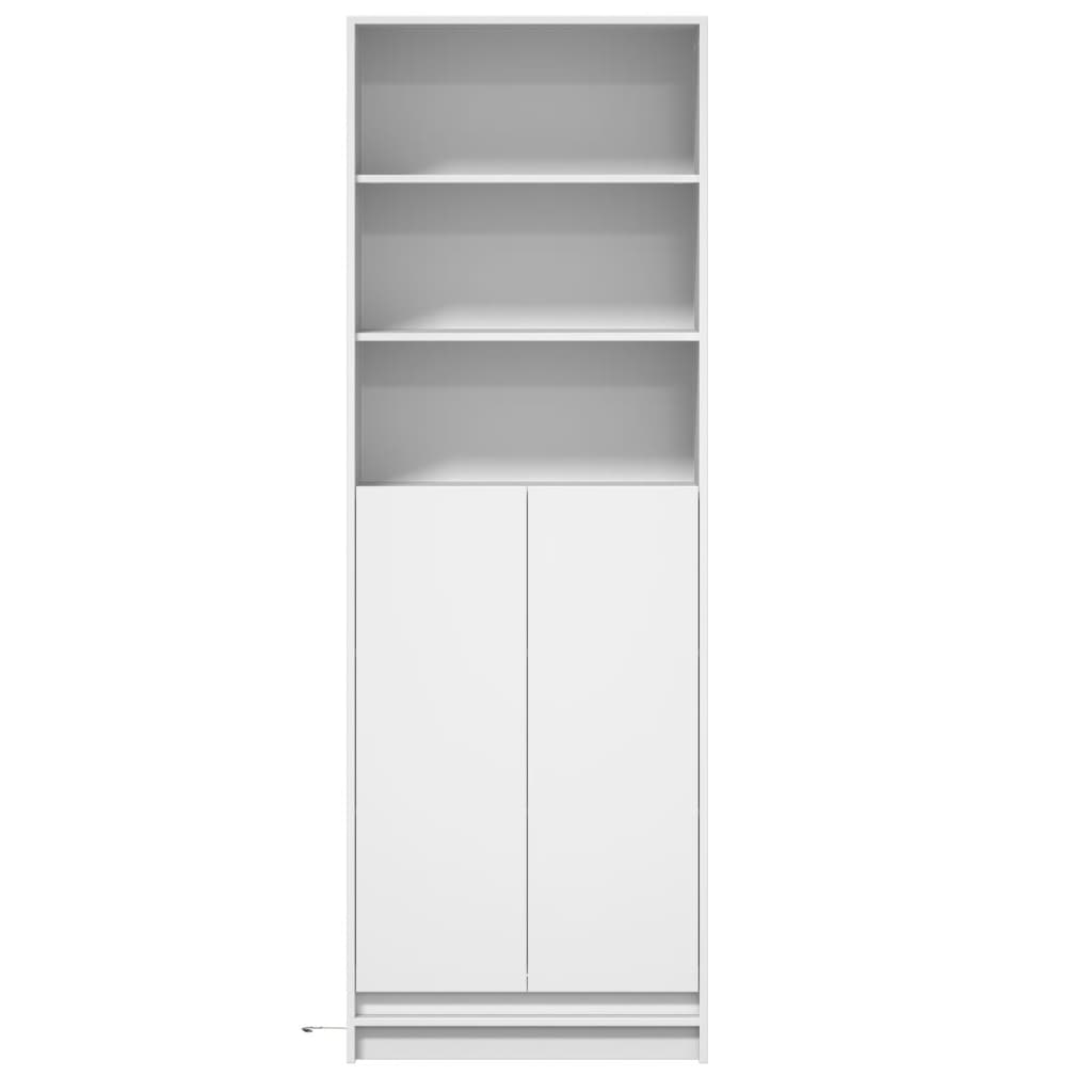 Skříň Highboard S Led Bílá 69 X 32,5 X 200 Cm Kompozitní Dřevo