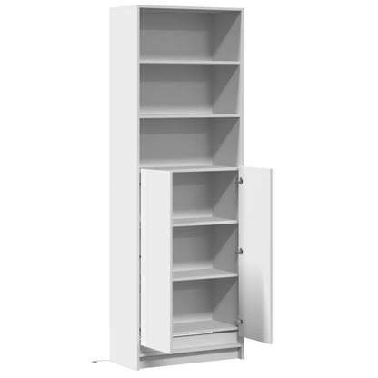 Skříň Highboard S Led Bílá 69 X 32,5 X 200 Cm Kompozitní Dřevo