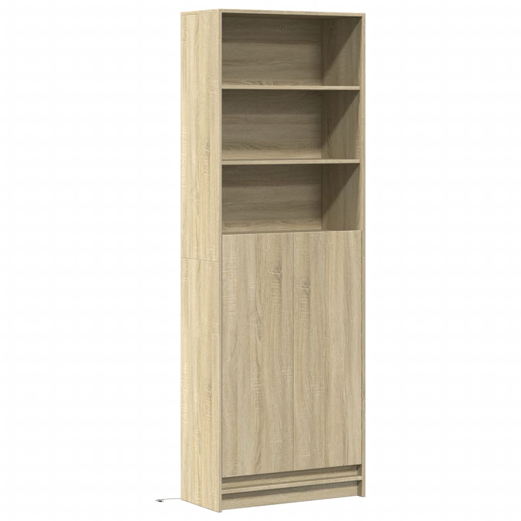 Skříň Highboard S Led Dub Sonoma 69 X 32,5 X 200 Cm Kompozit