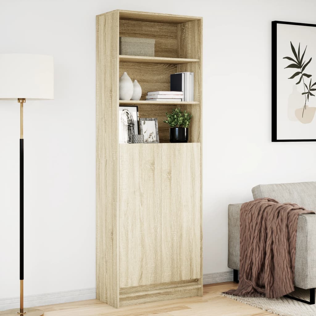 Skříň Highboard S Led Dub Sonoma 69 X 32,5 X 200 Cm Kompozit