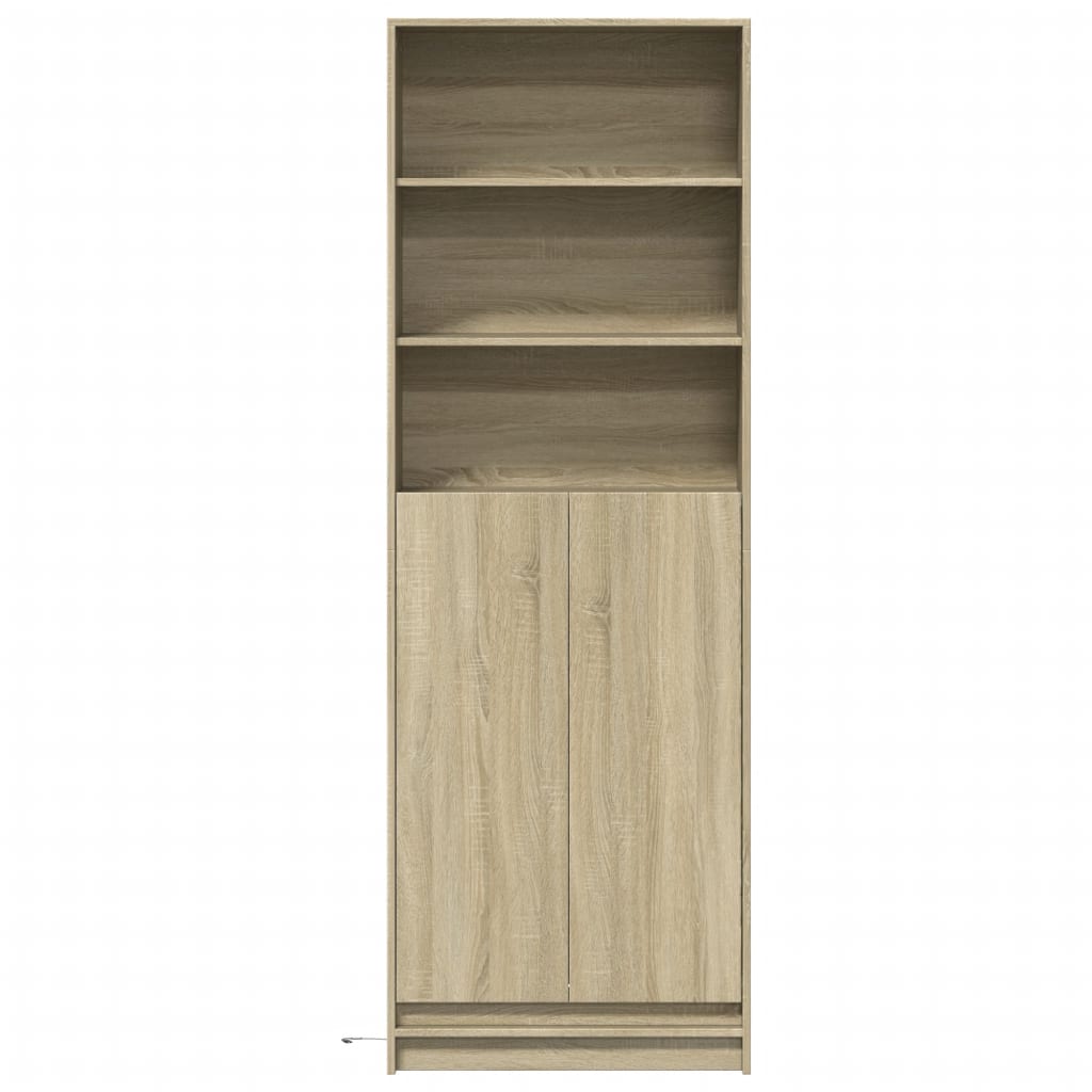 Skříň Highboard S Led Dub Sonoma 69 X 32,5 X 200 Cm Kompozit