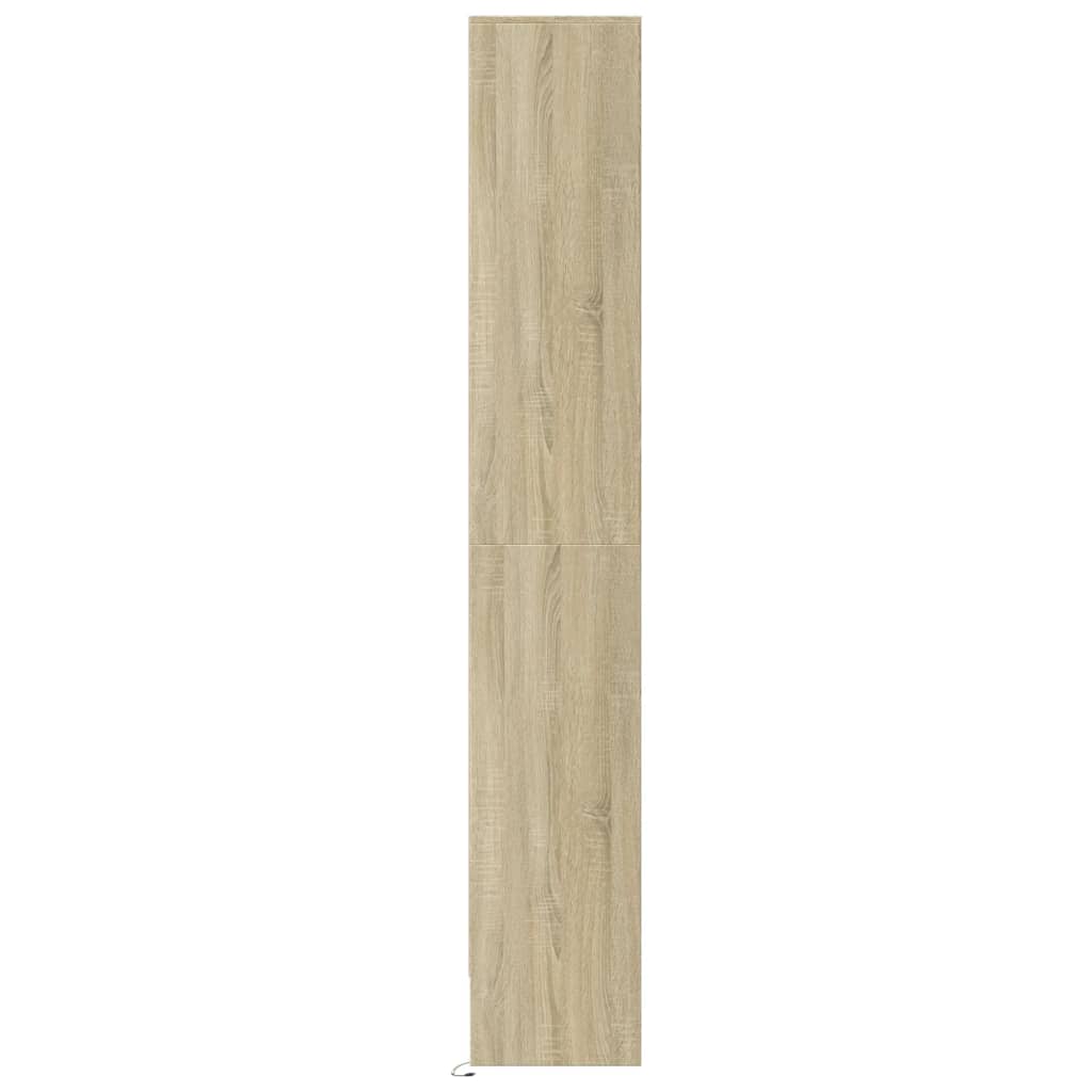 Skříň Highboard S Led Dub Sonoma 69 X 32,5 X 200 Cm Kompozit