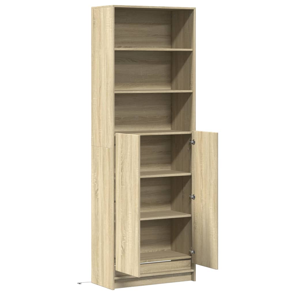 Skříň Highboard S Led Dub Sonoma 69 X 32,5 X 200 Cm Kompozit