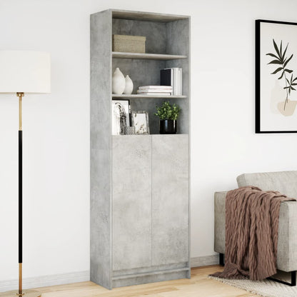 Skříň Highboard S Led Betonově Šedá 69 X 32,5 X 200 Cm Kompozit