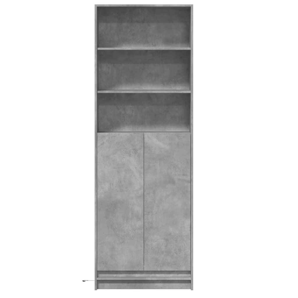 Skříň Highboard S Led Betonově Šedá 69 X 32,5 X 200 Cm Kompozit
